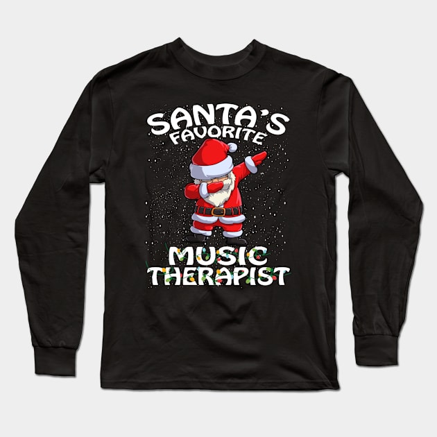 Santas Favorite Music Therapist Christmas Long Sleeve T-Shirt by intelus